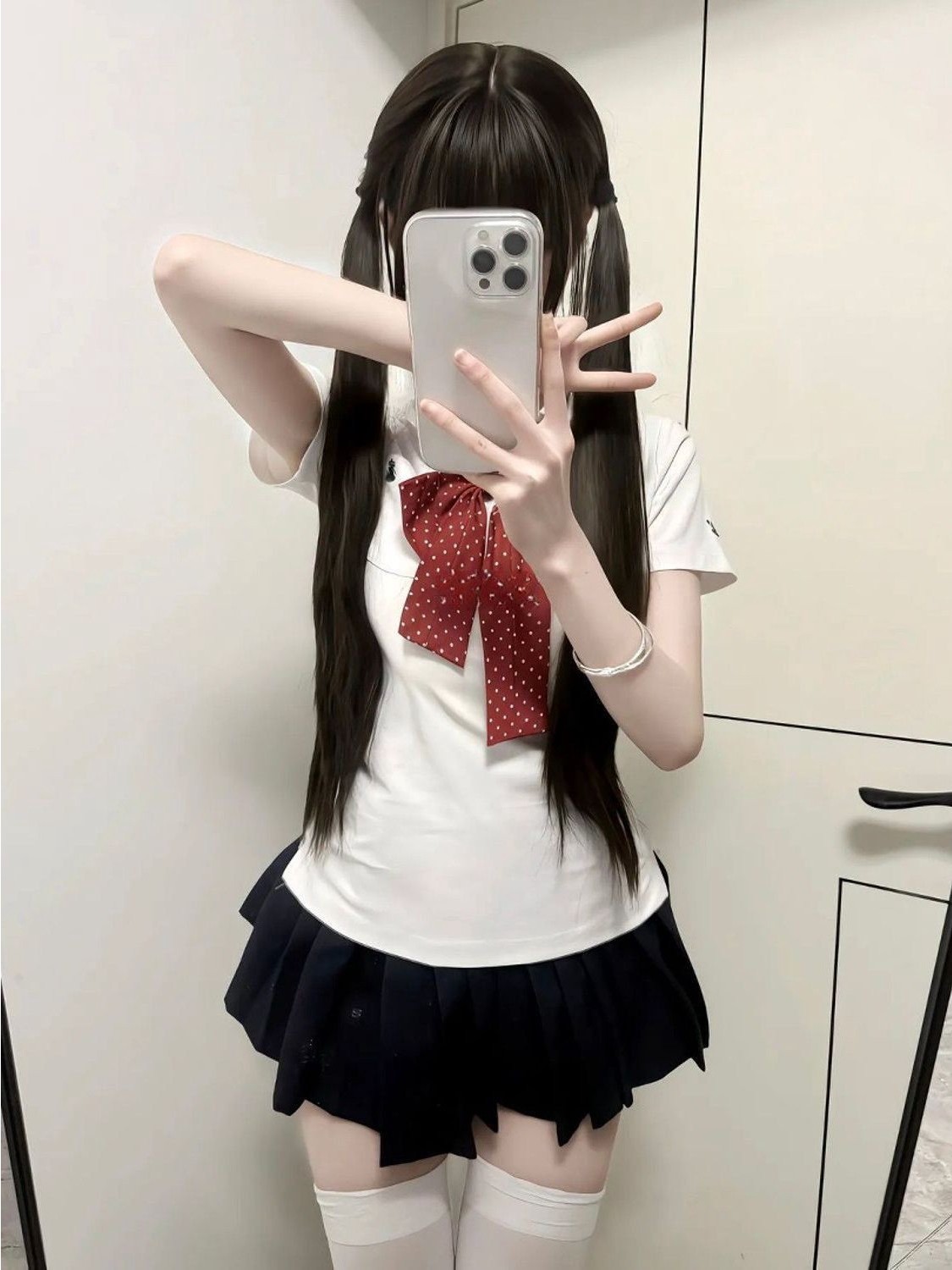 Embroidery Uniform - Spring Summer Uniform School White Sakura