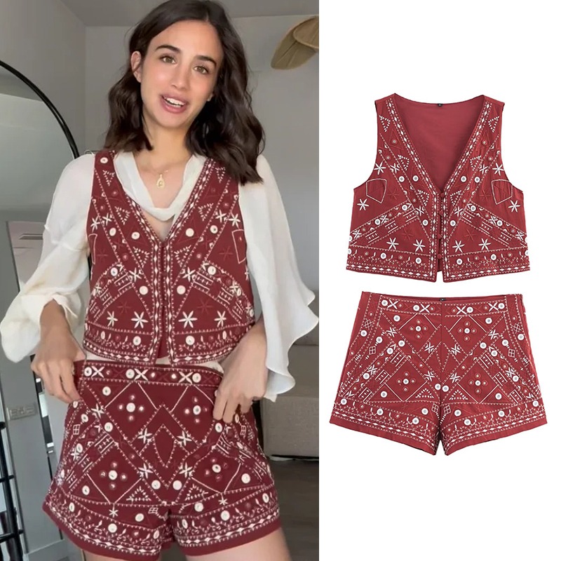 Embroidery Uniform - Y2k Set New Two Piece Women's