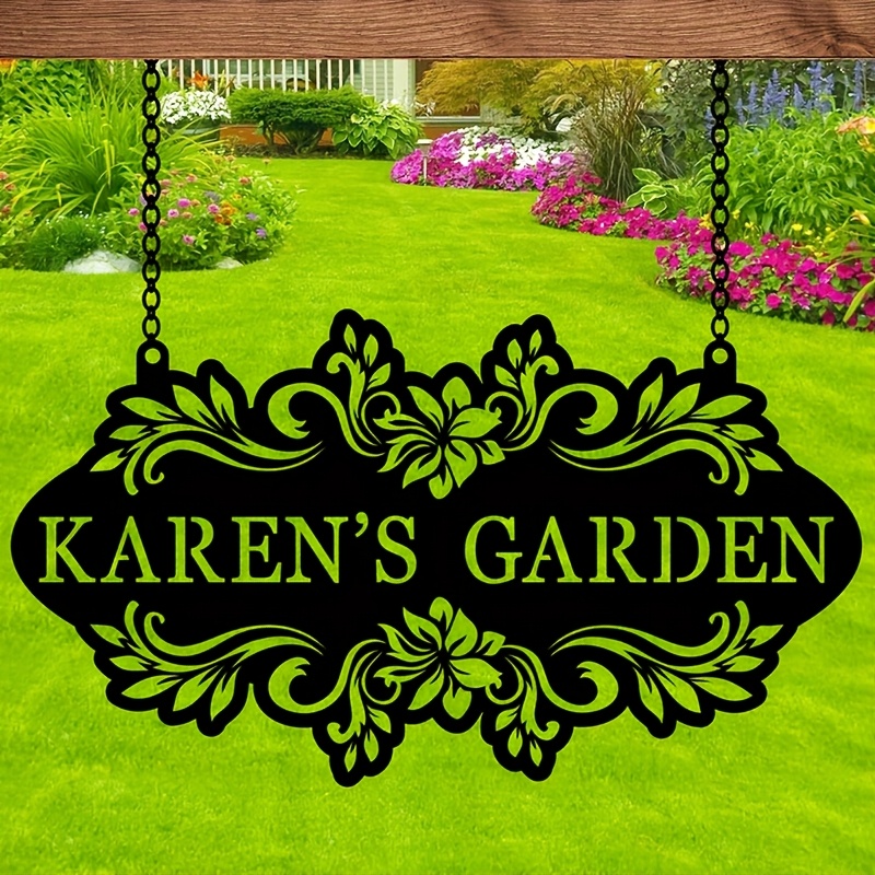 Embroidery Garden - Custom Metal Art Sign with Name/Text/Date,