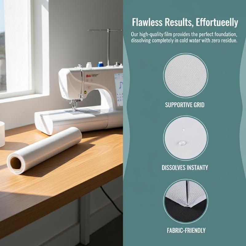 Embroidery X Pattern - Water Soluble Embroidery Topping Film 11.8in