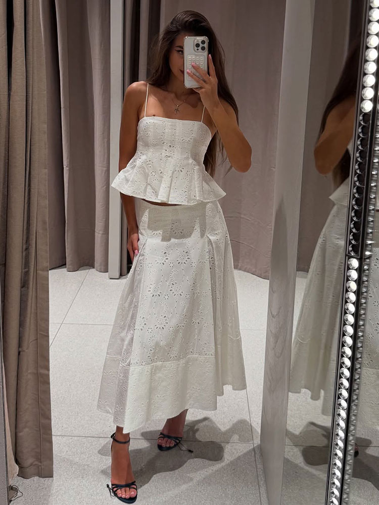 Embroidery Uniform - HH Women's Elegant Summer Solid Embroidery