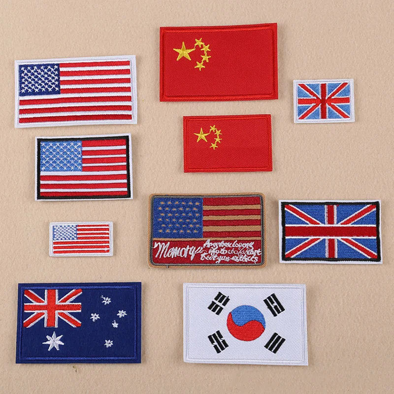 Embroidery Australia - US Australia China England Flag Embroidery