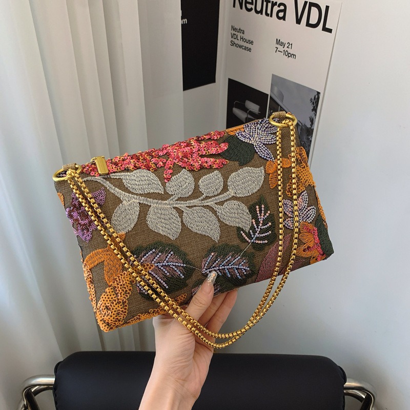 Embroidery Bali - Sequins Embroidery Clutch Bag for Women