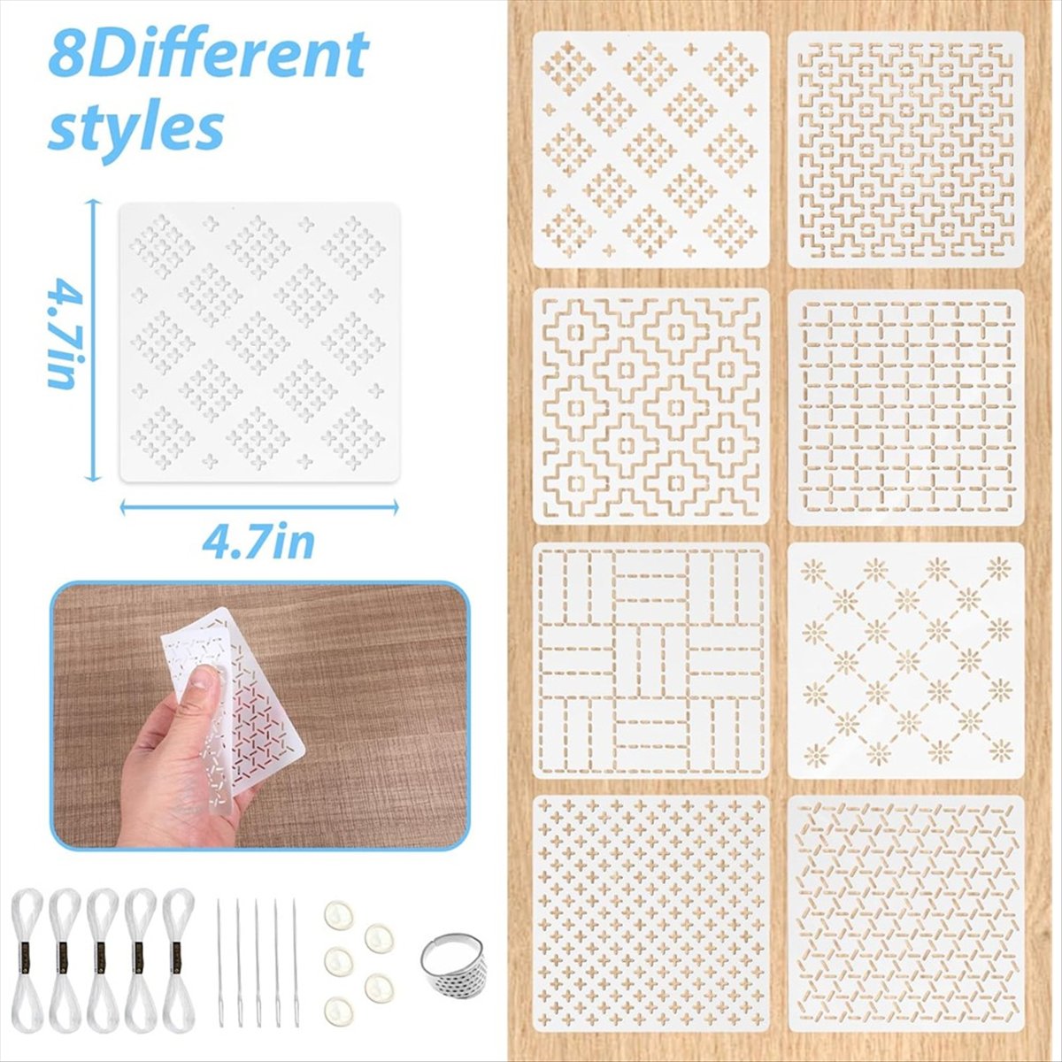 Embroidery X Pattern - BHBL 24Pcs Plastic -Stencil Kit 4.7