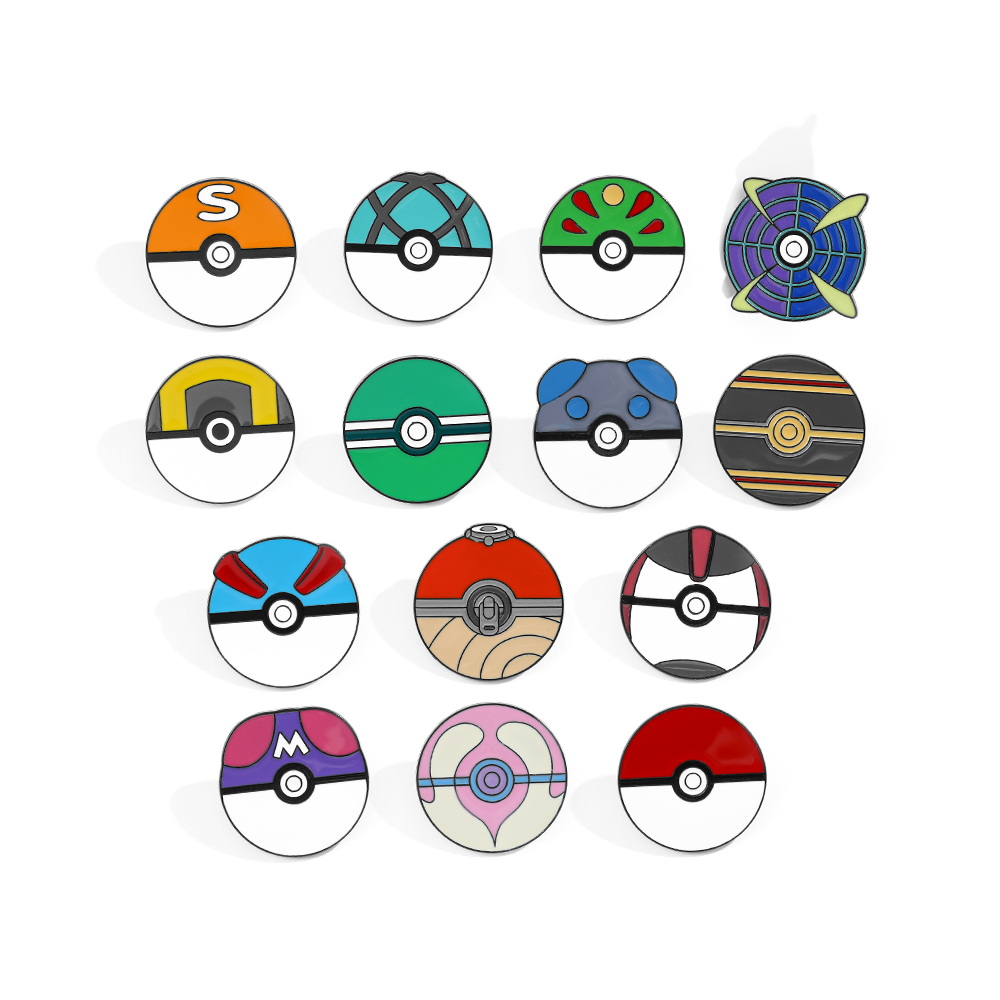 Embroidery Simple - 14 Pcs Cartoon Brooch Minimalist Poké
