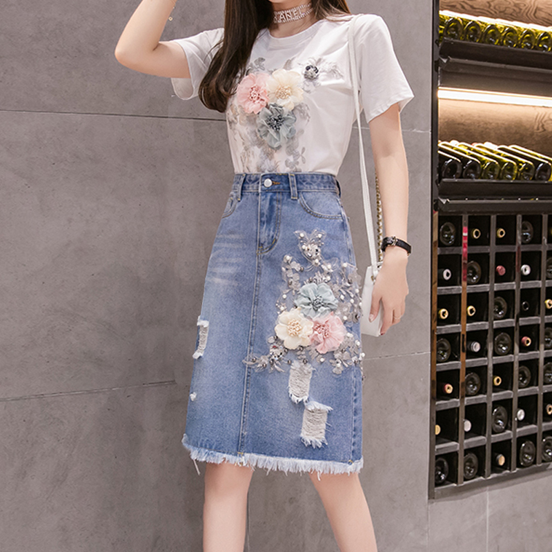 Embroidery Jeans - Women Heavy Work Embroidery 3D Flower
