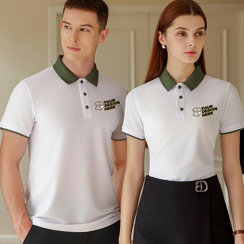 Embroidery Uniform - Color Block Polo Shirt - Free