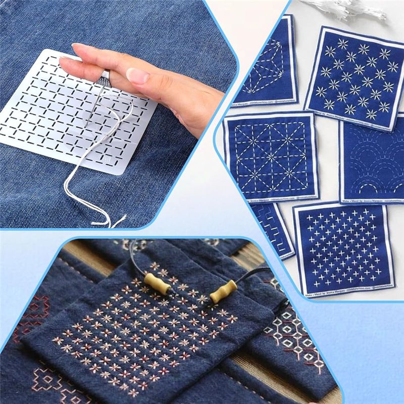 Embroidery X Pattern - A96K-Geometric Pattern Embroidery Stencil Kit 24Pcs