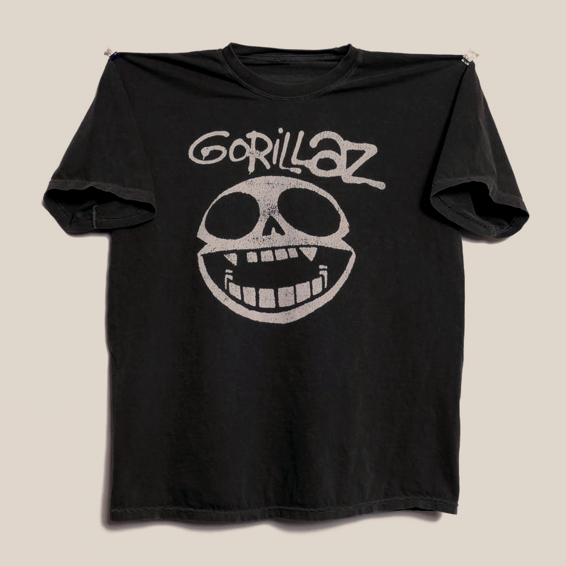 Embroidery Studio - Gorillaz Band Print Short Sleeve T-shirt