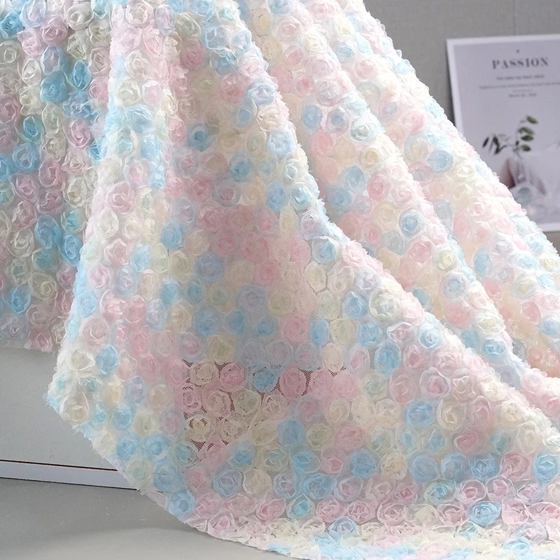 Embroidery Ribbon - Colorful 3D Floral Embroidery Ribbon Fabric