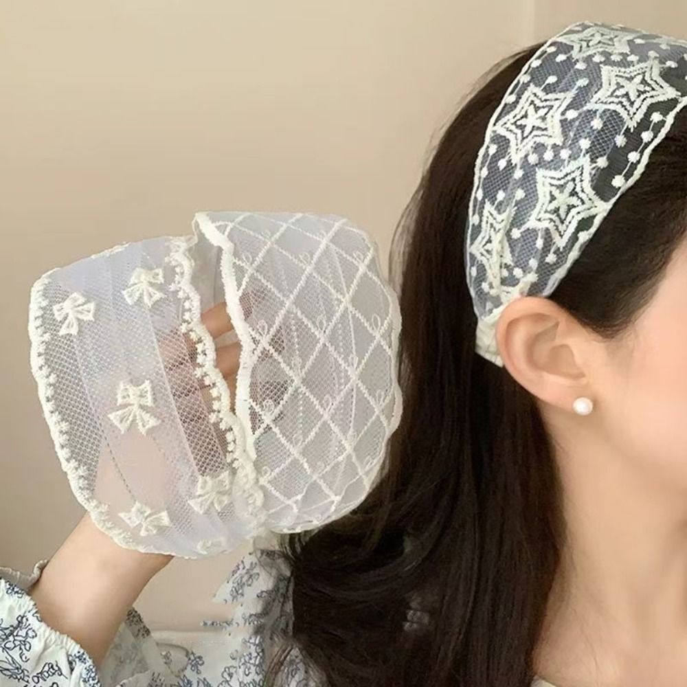 Embroidery Hoop - Temperament Korean Style Embroidery Lace Headband