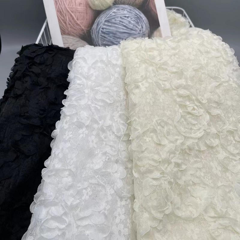 Embroidery Design 3D - 3D Flowers Embroidery Tulle Mesh Lace