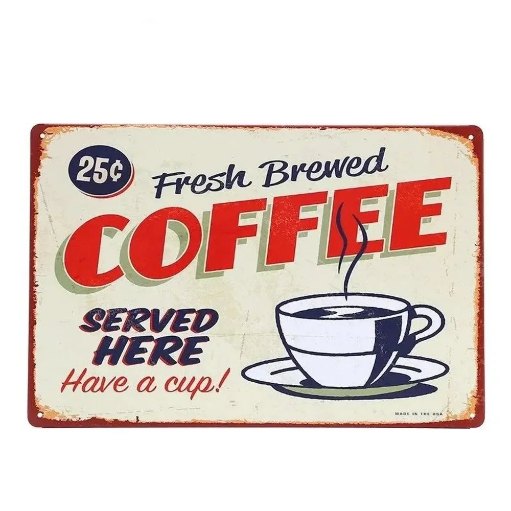 Plaque Metal Signs Drink Coffe - Embroidery Garden review and price