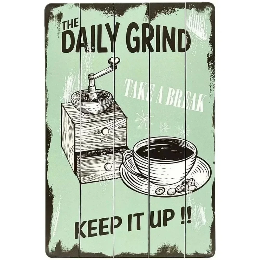 Plaque Metal Signs Drink Coffe - Embroidery Garden review and price