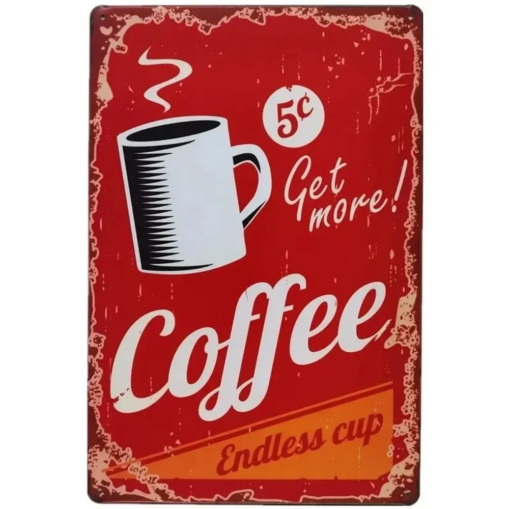 Plaque Metal Signs Drink Coffe - Embroidery Garden review and price