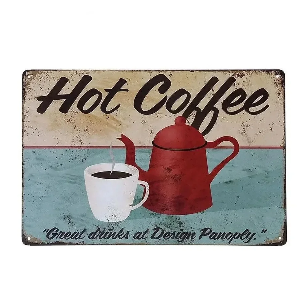 Plaque Metal Signs Drink Coffe - Embroidery Garden review and price