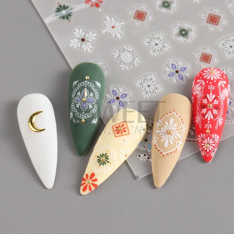 3D Bohemian Matte New Nail Sti - Embroidery Design 3D review and price