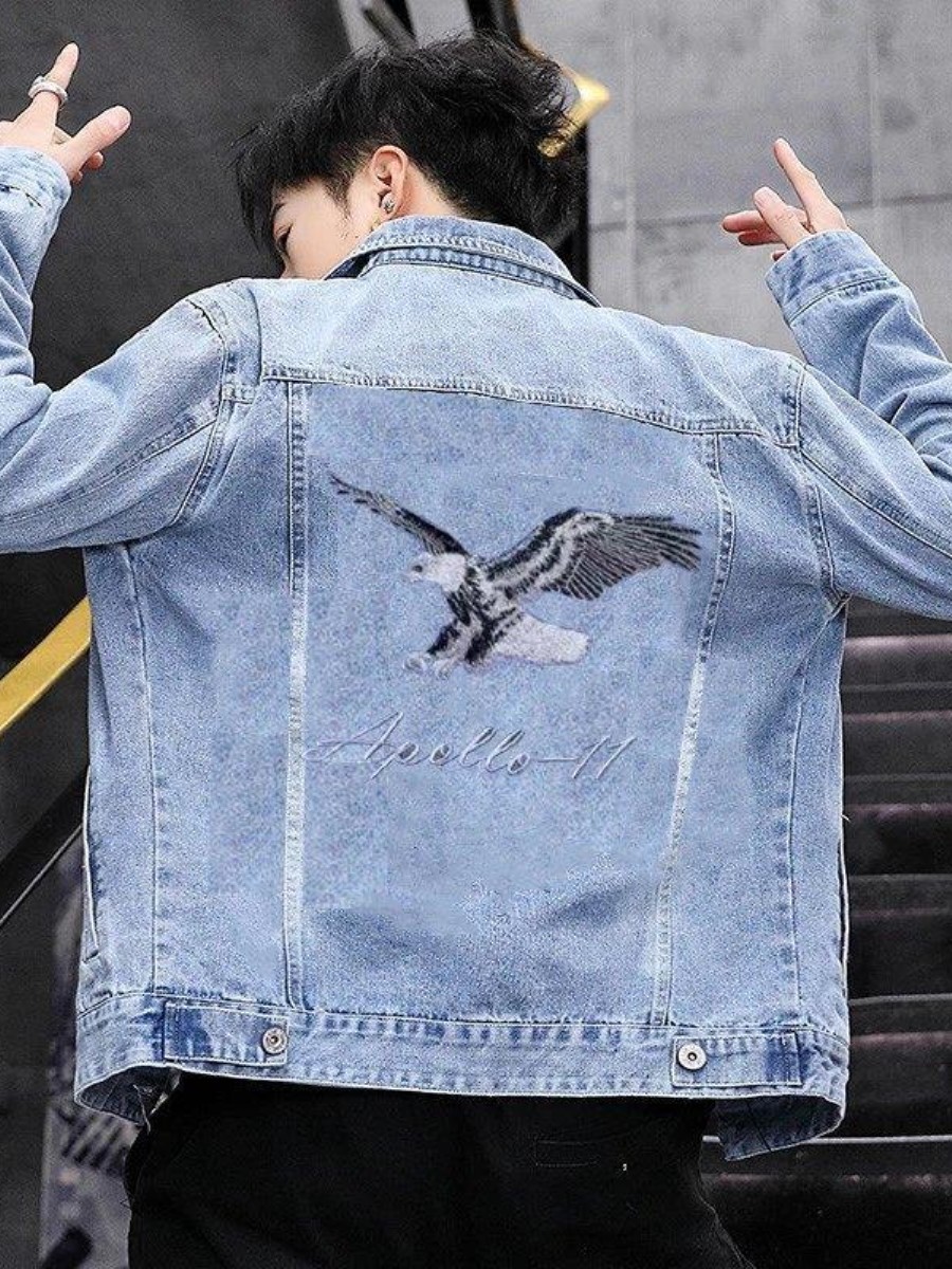New 2026 Men's Denim Jacket Sp - Embroidery Jeans review and price