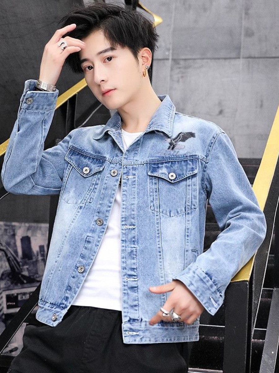 New 2026 Men's Denim Jacket Sp - Embroidery Jeans review and price