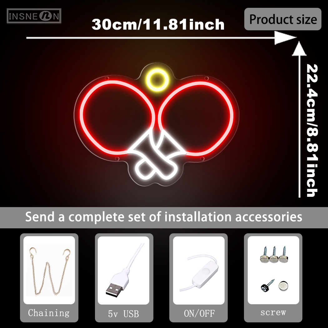 Table Tennis Neon Signs LED Co - Embroidery Studio review and price