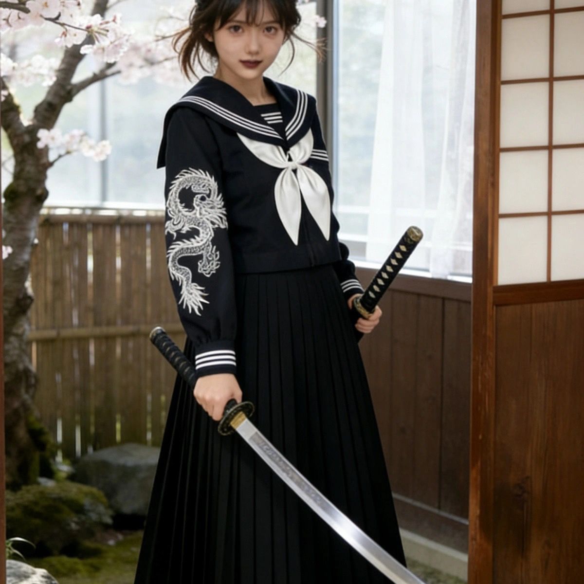 Japanese Dark Goth Punk Sailor - Embroidery Uniform review and price