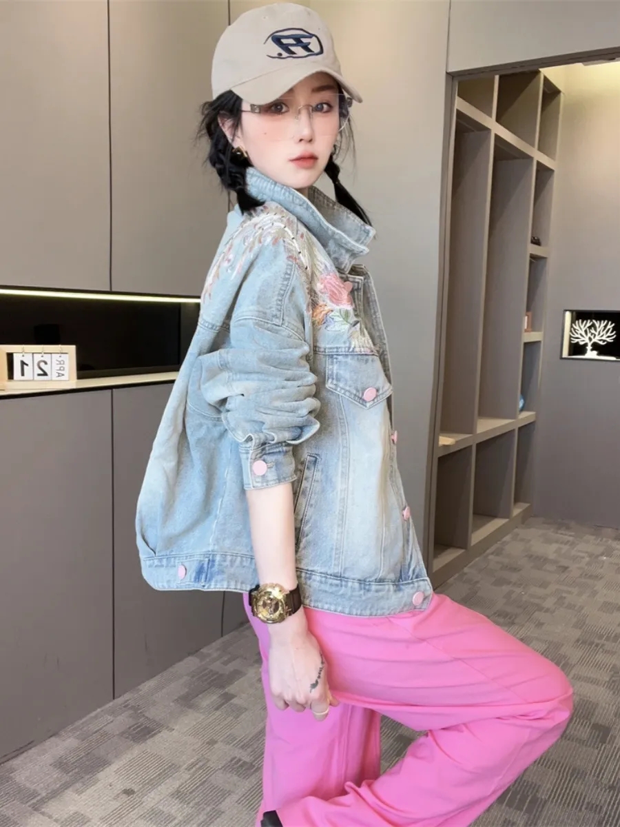 Spring Autumn Short Denim Jack - Embroidery Jeans review and price