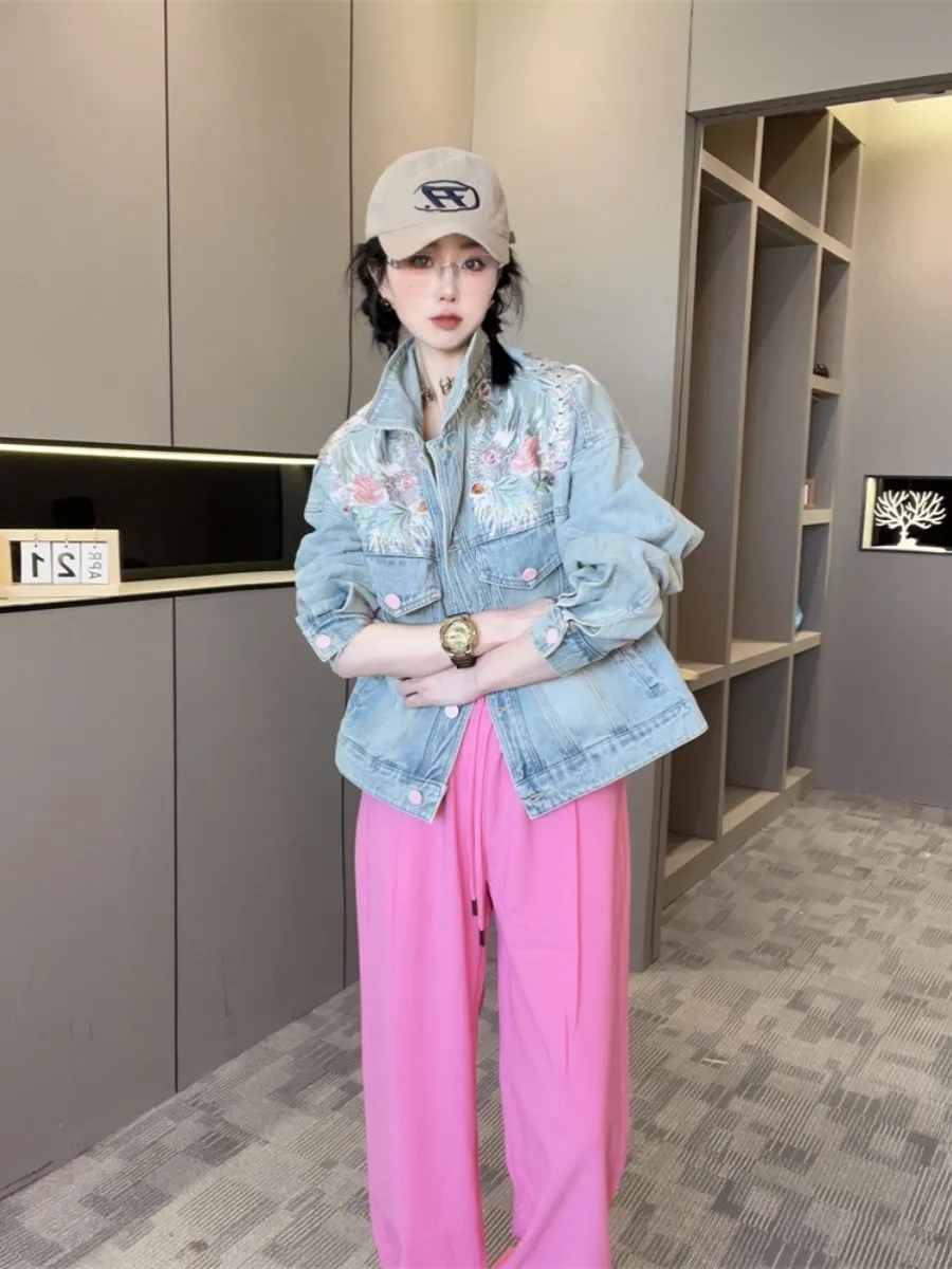 Spring Autumn Short Denim Jack - Embroidery Jeans review and price