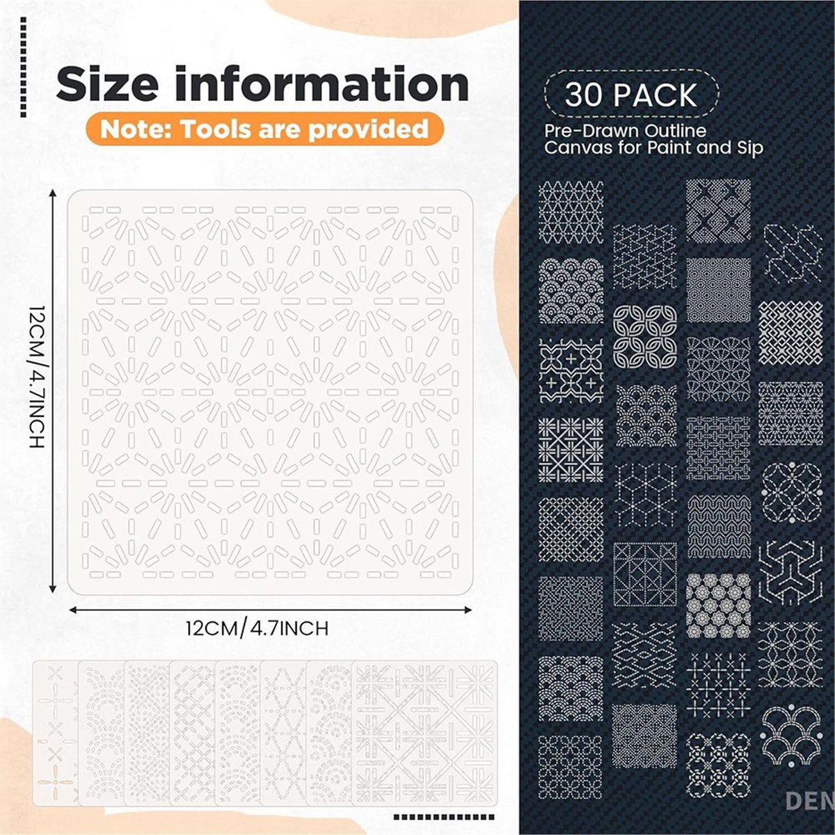 30 Pcs Spike Template Stencil  - Embroidery X Pattern review and price