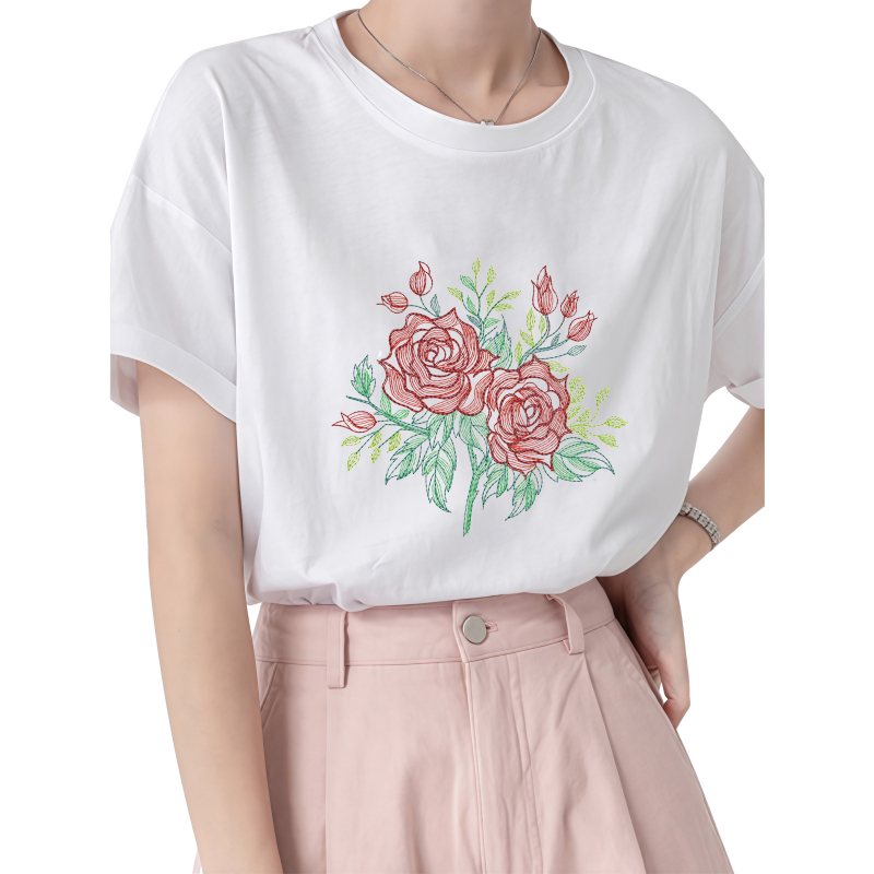 22cm Rose Heat Transfer Printi - Embroidery Effect Canva review and price