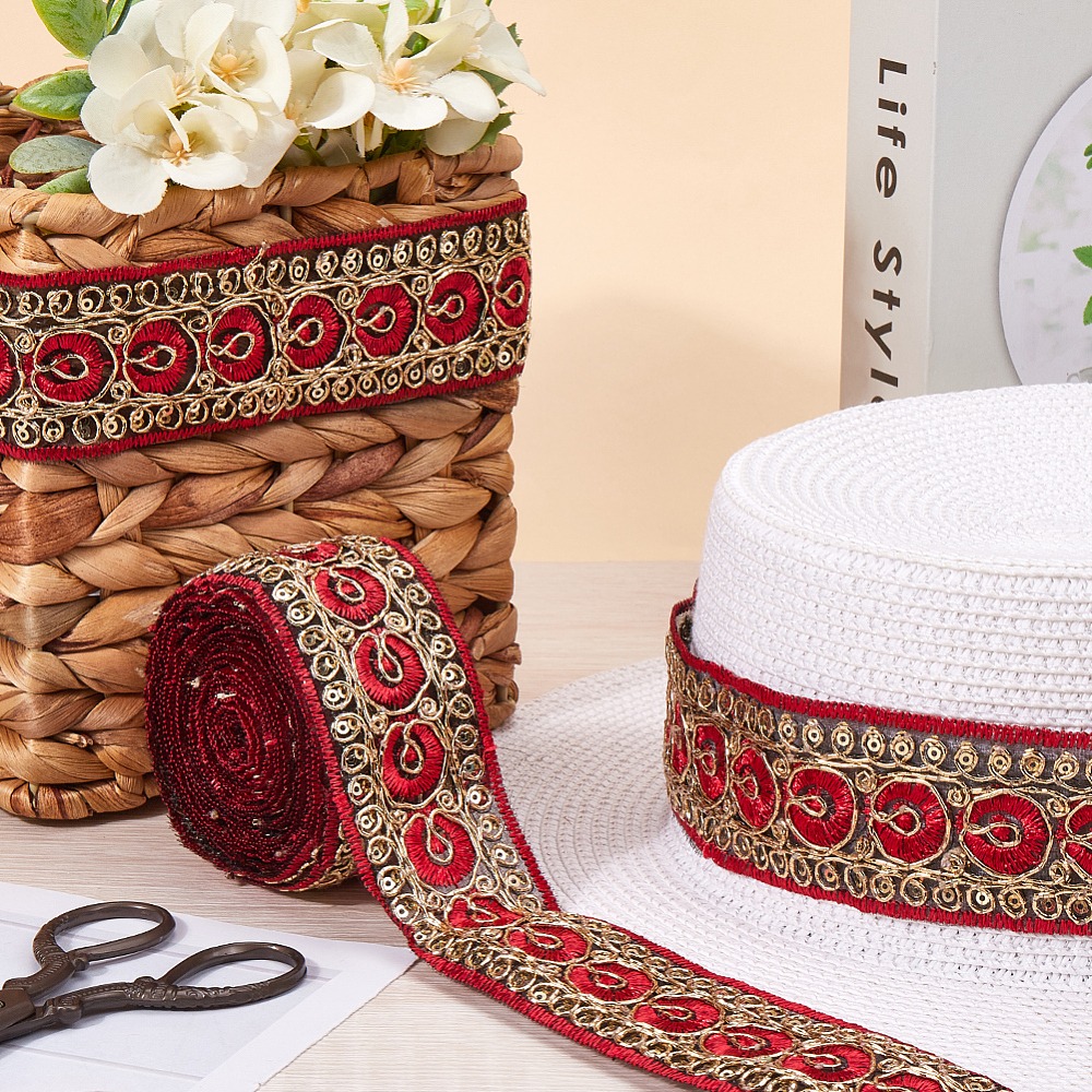 10 Yards 1.77 Inch Red Embroid - Embroidery Ribbon review and price