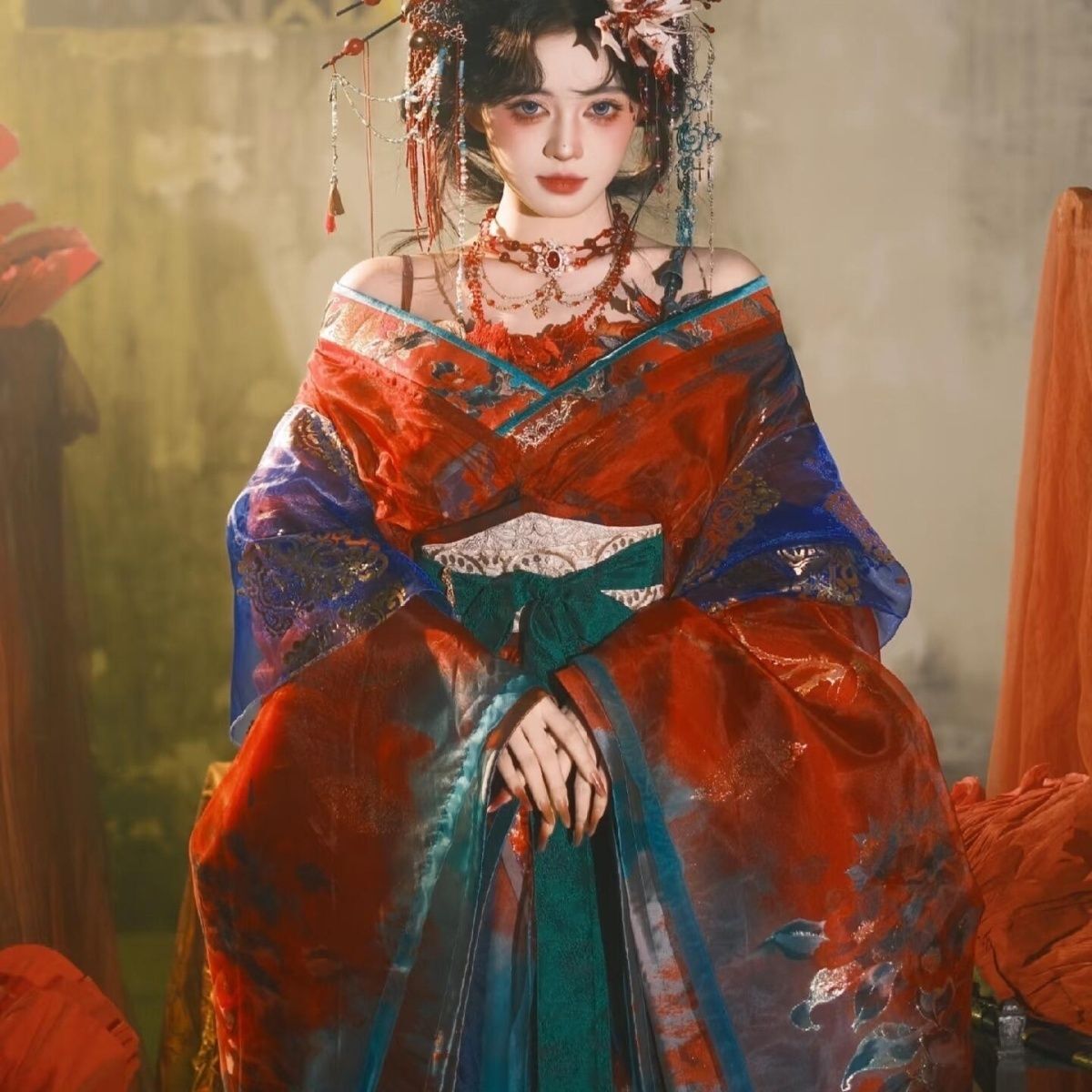 Black Blue Embroidery Hanfu Wo - Embroidery Uniform review and price