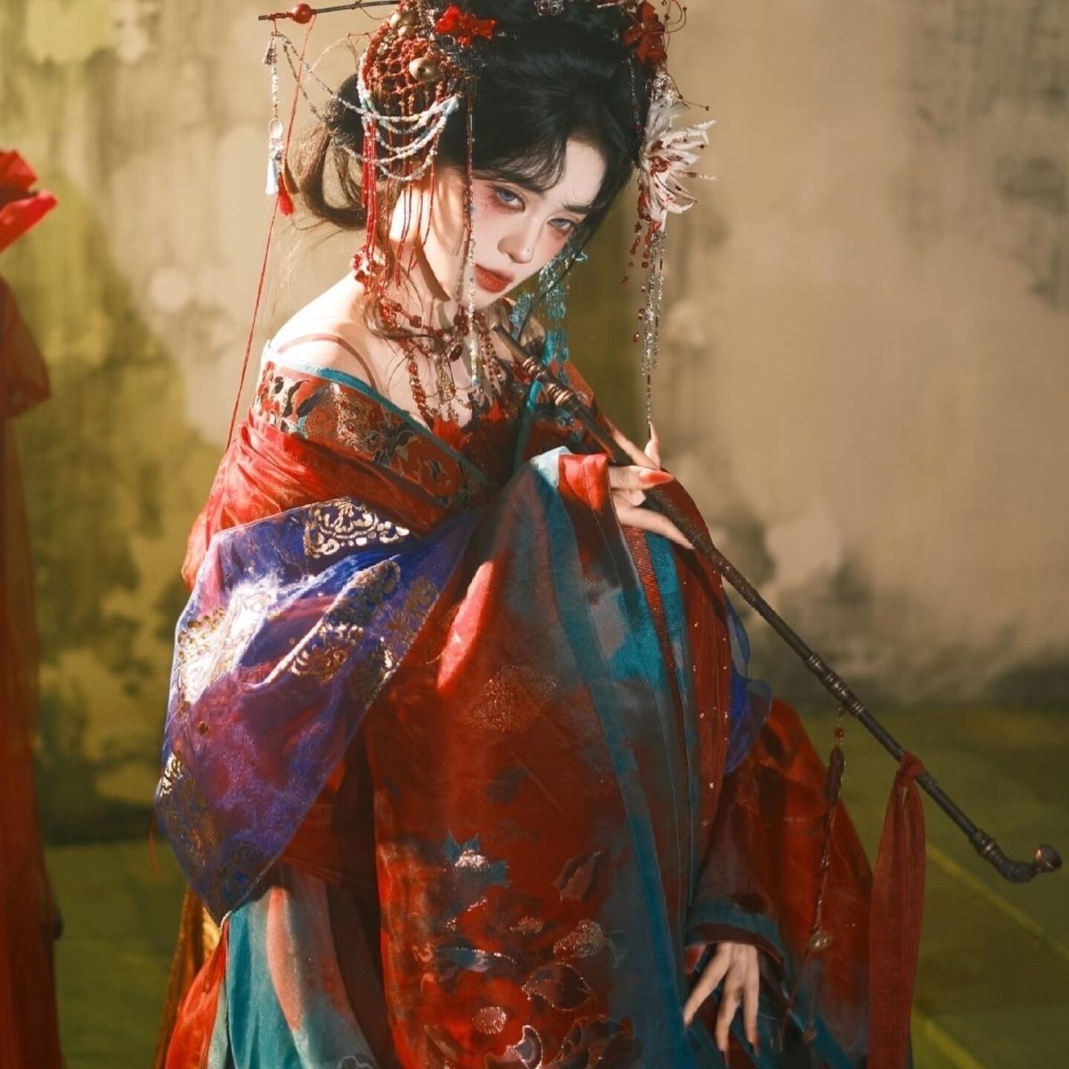 Black Blue Embroidery Hanfu Wo - Embroidery Uniform review and price