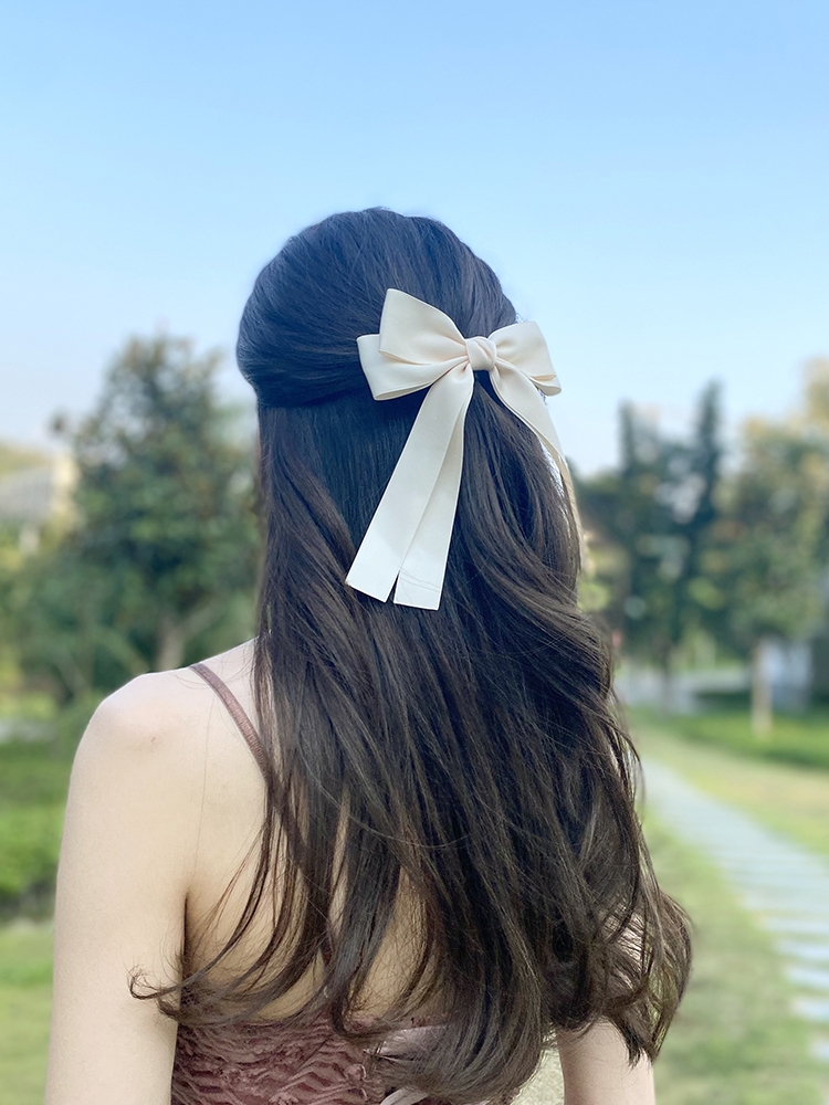 Korea Elegant Long Ribbon Bow  - Embroidery Knot review and price