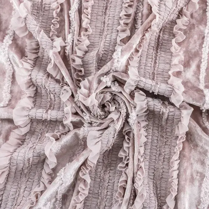 New velvet stretch fabric with - Embroidery Design 3D review and price