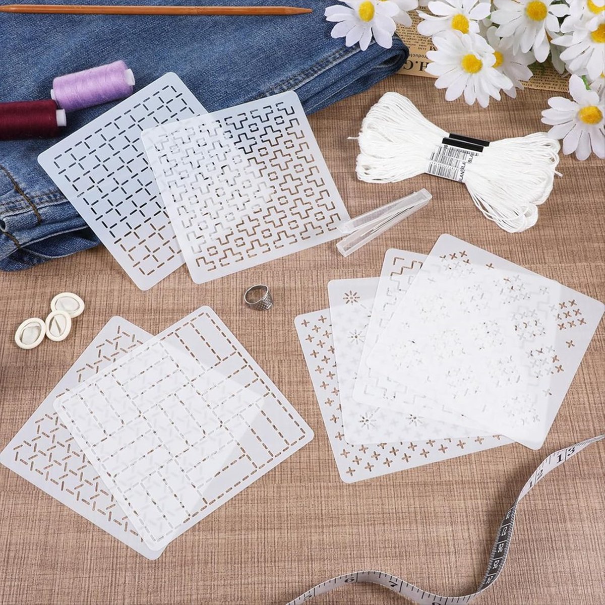 AT16 24Pcs Plastic -Stencil Ki - Embroidery X Pattern review and price