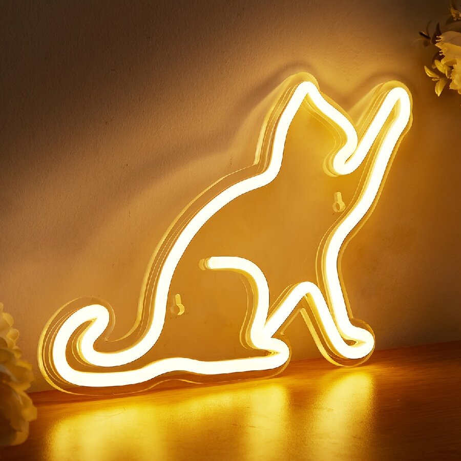 Anime Cat & Moon Neon Sign for - Embroidery Studio review and price