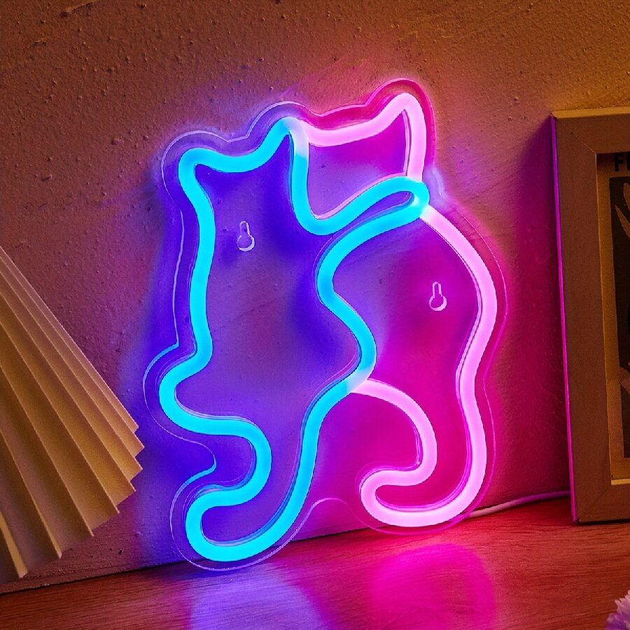 Anime Cat & Moon Neon Sign for - Embroidery Studio review and price