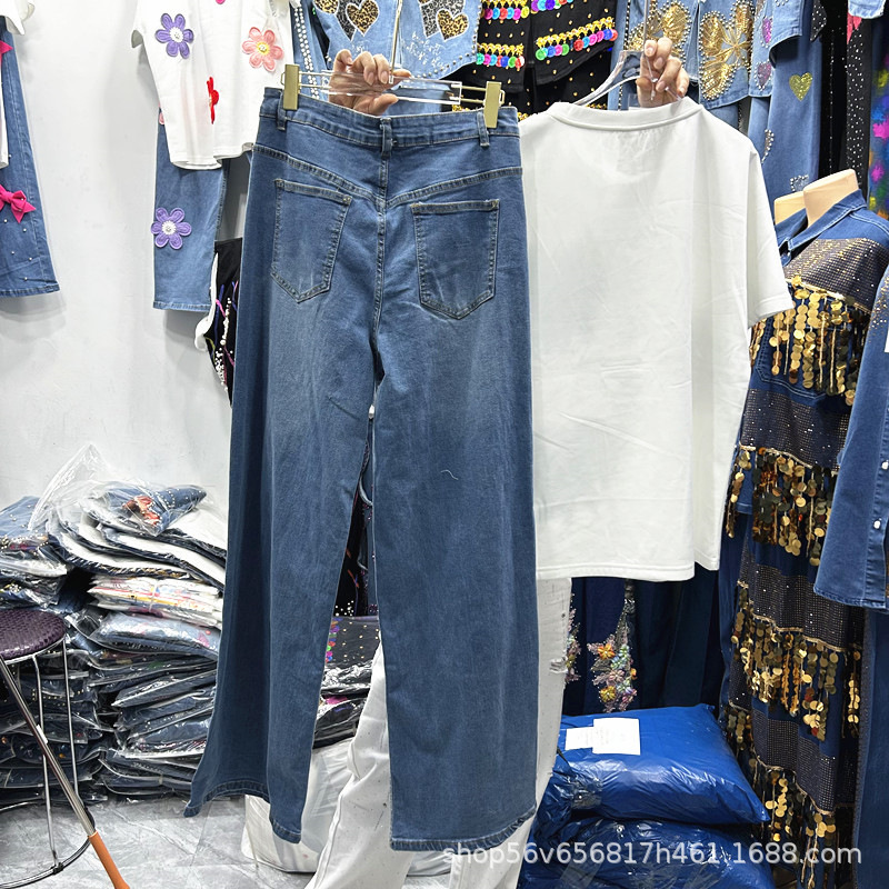 New Spring Summer Women Two-pi - Embroidery Jeans review and price