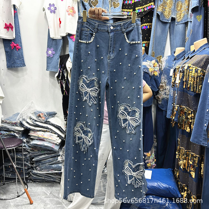 New Spring Summer Women Two-pi - Embroidery Jeans review and price