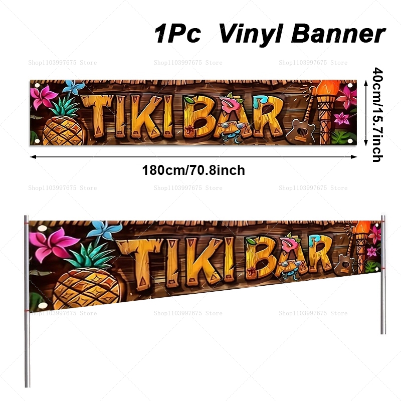 Tiki Bar Banner Tropical Hawai - Embroidery Garden review and price