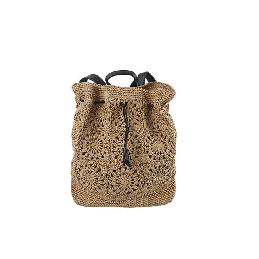Straw Drawstring Backpack Summ - Embroidery Bali review and price