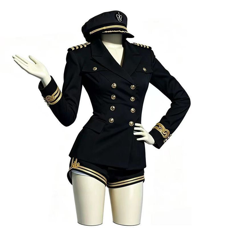 Women Black White Sailor Capta - Embroidery Uniform review and price